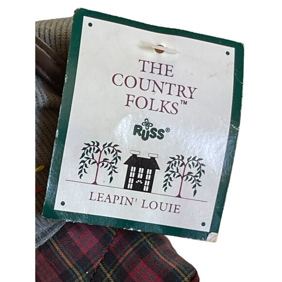 Russ Berrie The Country Folks Frog Leapin Louie Shelf Sitter Plush Plastic Toy - Picture 4 of 11